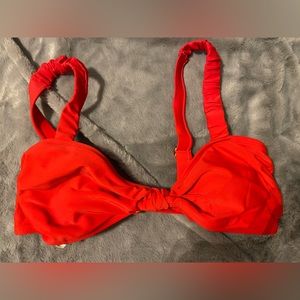 medium red bikini top